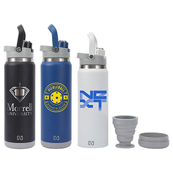 NAYAD® Crusade 28 oz Stainless Steel Double-Wall Bottle with Hidden Cup 