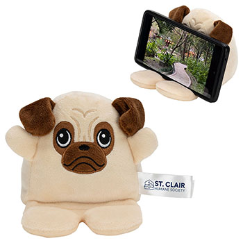 Pug Phone Pals™ Weighted Plush Phone Holder