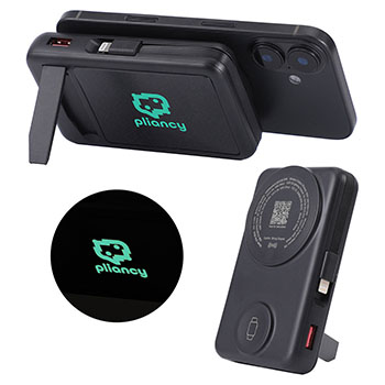 Imperial 10000mAh Light-Up Power Bank with Magnetic Wireless Charger, Watch Charger, Stand & Cable