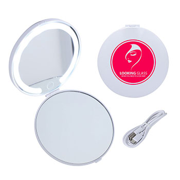 Allure Rechargeable Dual Pocket Mirrors with 2 Light Modes 