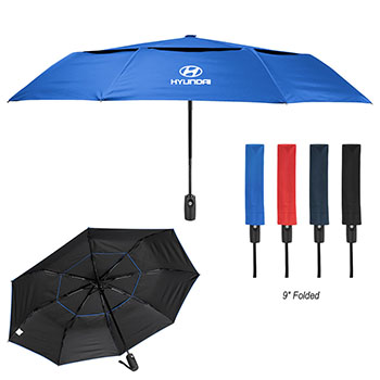 42" Arc Telescopic Wind Resistant Umbrella With 100% rPET Canopy