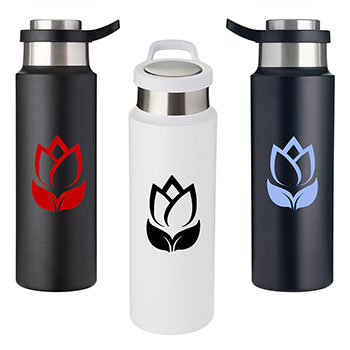 Harriton 22 oz. Vacuum Insulated Water Bottle With Push-Lock Lid 