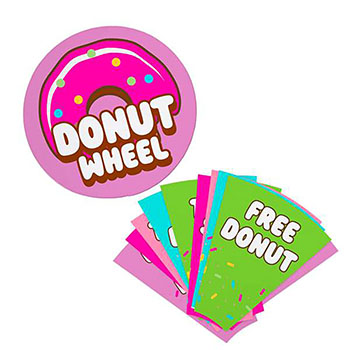 Spin 'N Win Mini Prize Wheel Graphic Panels Ten Inserts & One Center Disc Panel 