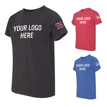 America250™ USA Made 50/50 Fine Jersey Crew T Shirt