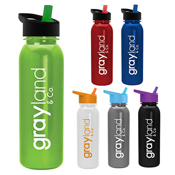 24 oz. Metalike Bottle With Flip Straw Lid