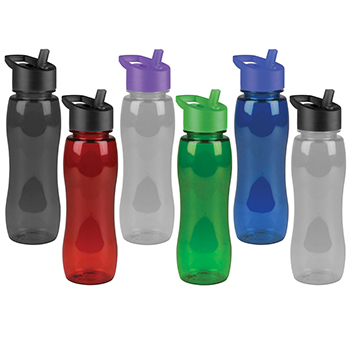 25 oz. Transparent Bottle With Flip Straw Lid