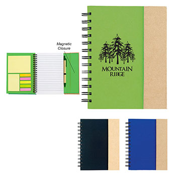 Spiral Notebook With Sticky Notes & Flags