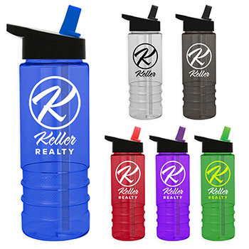 24 oz Tritan Salute Bottle With Flip Straw Lid