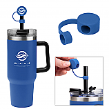 40 oz Intrepid Stainless Steel Tumbler With Straw Topper Kit
