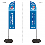 7' Streamline Blade Sail Sign Kit With Double Sided Imprint with Scissor Base