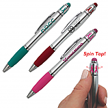 Ribbon Spin Top Pen With Stylus